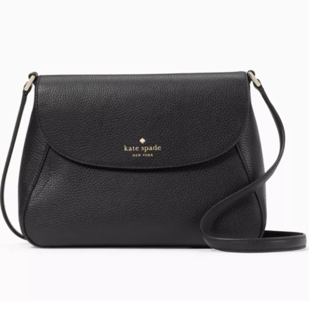 Kate Spade Monica Flap Crossbody Bag Black Leather; Excellent condition